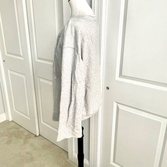 Sanctuary Gray Raw Edge Laced Front Sweatshirt Size Large - Picture 2 of 6